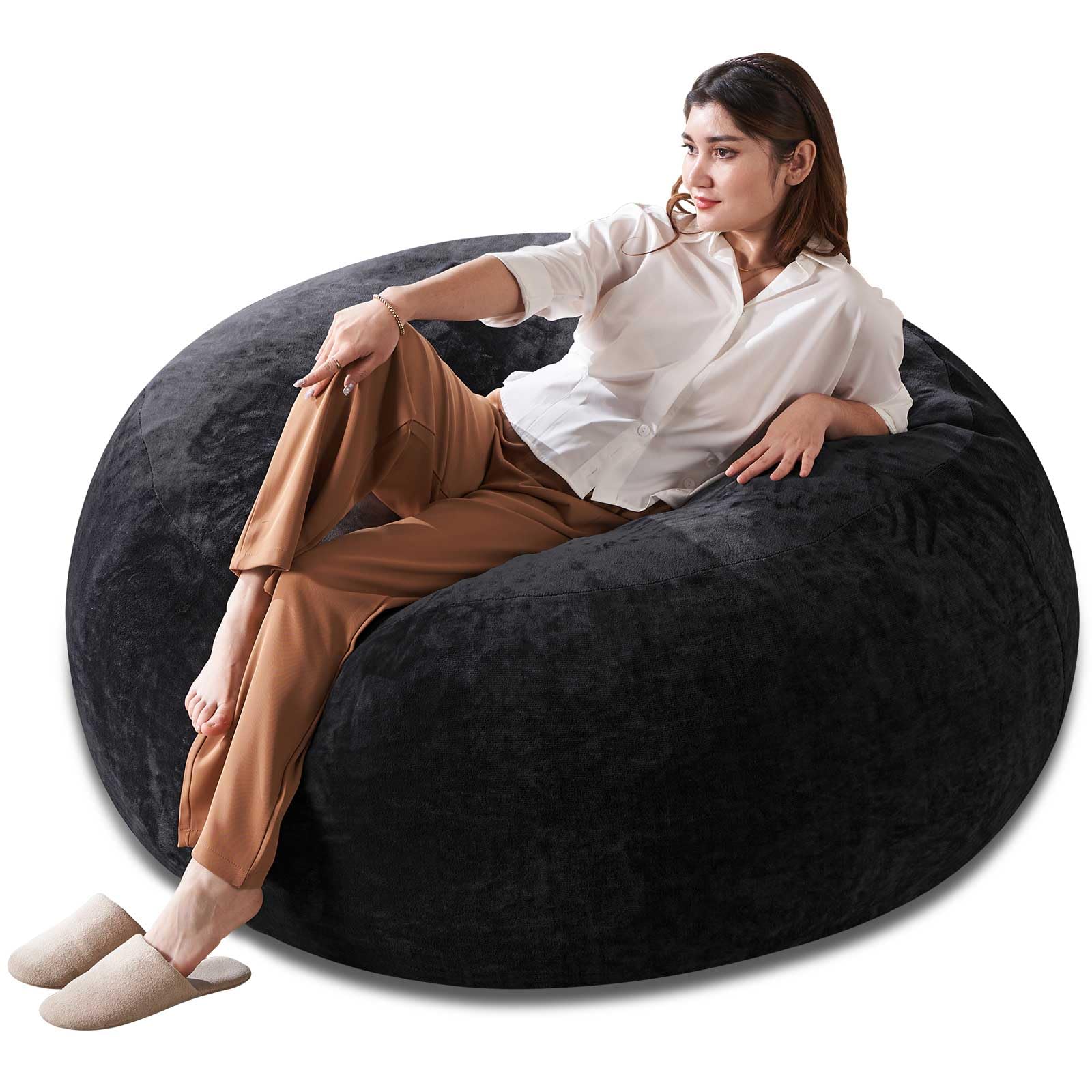 4FT Bean Bag Chair for Adults,beanbag Chair with Filler,Memory Foam,Cozy Floor Chair,Living Room Bean Bag for Adults,Suitable for bedrooms, Dorm