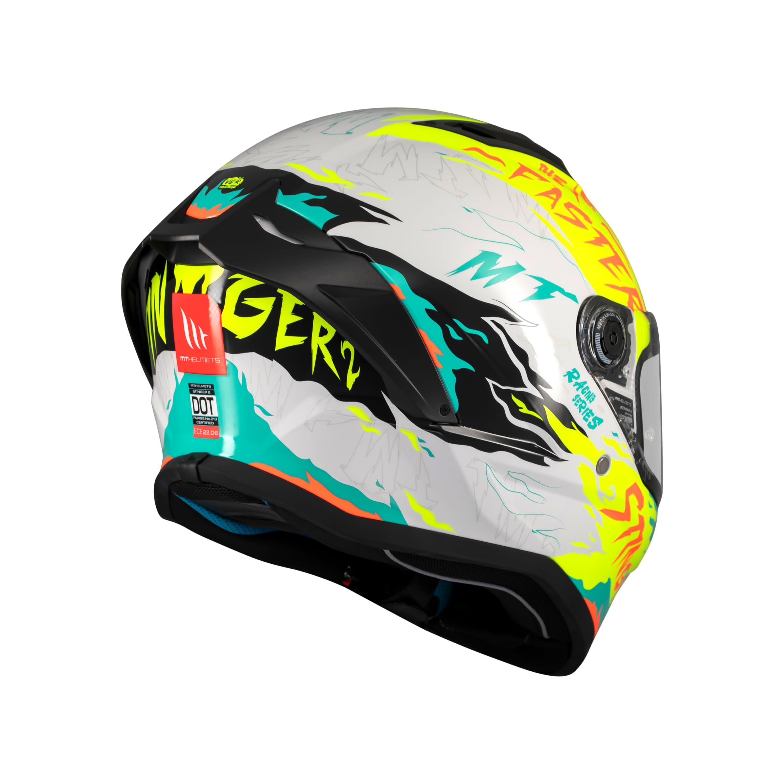 MT HELMETS Stinger 2 – Casco Moto Integral Deportivo con Pantalla Antivaho Compatible con Pinlock, Visor Solar Full Vision, Interior Lavable y Calota HIRP | Homologado ECE 22.06 & DOT