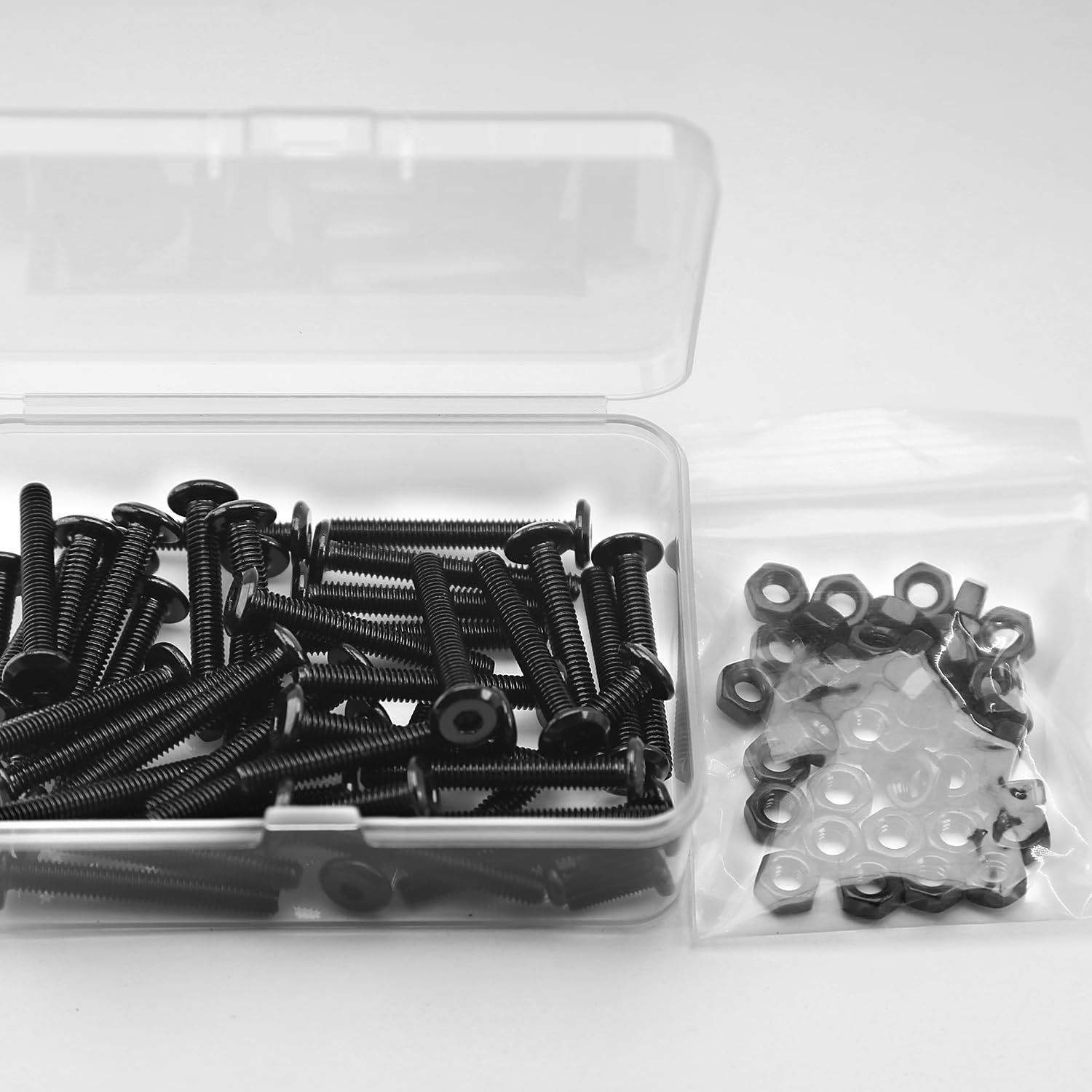 (40 sets) M4 x 30mm Flat Round Hexagon Socket Head Bolts and Nuts kit 304 Stainless Steel Black Oxide, Furniture bolts - Image 3