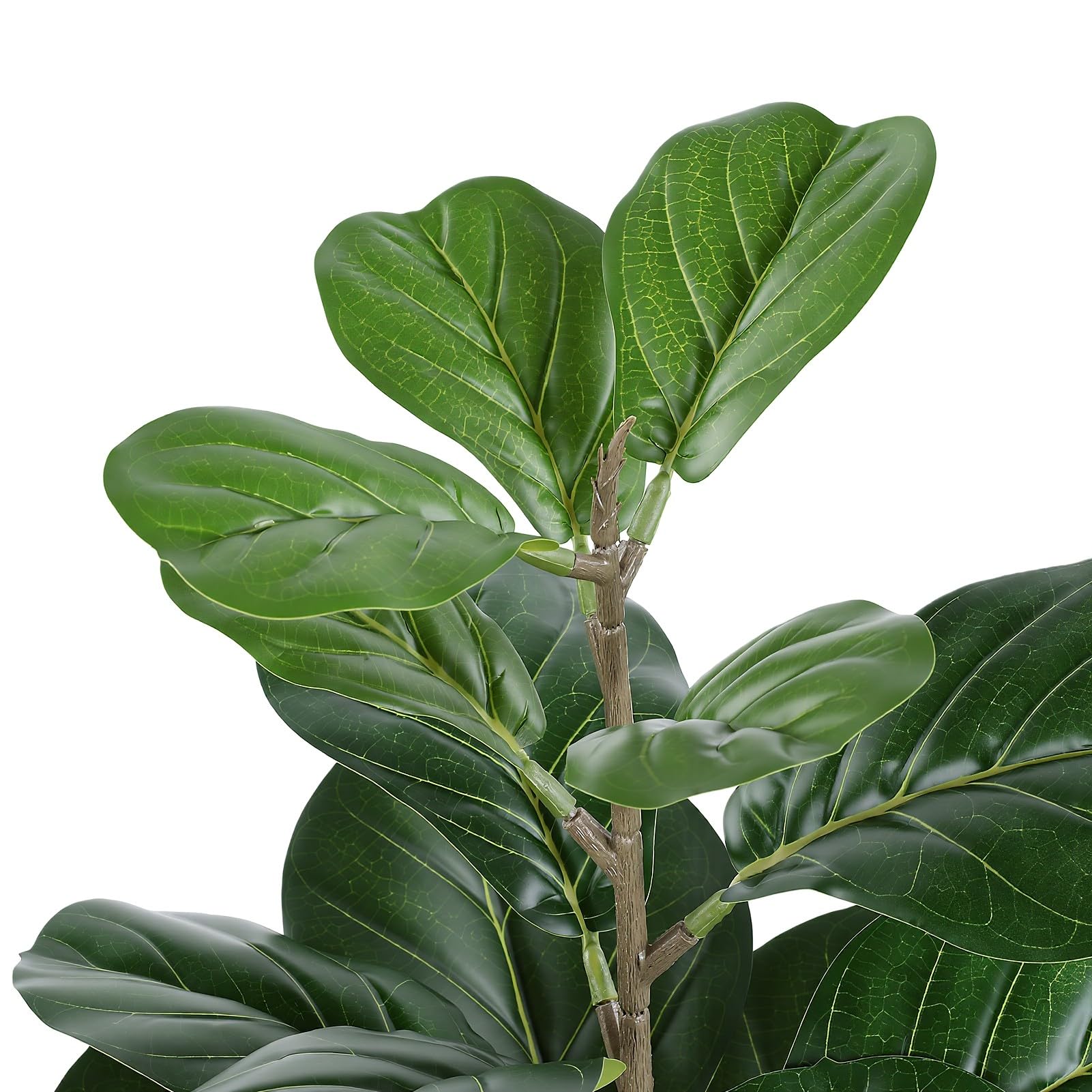 Sztuczna Roślina Figowa o Wysokości 3,94 Stopy, Realistyczne Sztuczne Drzewo Ficus Lyrata w Doniczce o Naturalnym Wyglądzie do Dekoracji Domowego Biura
