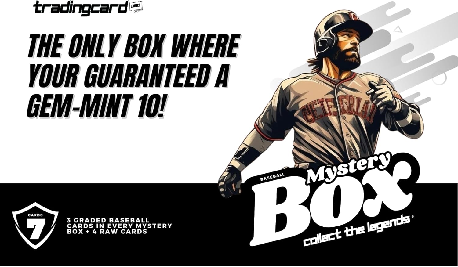 Three Graded Baseball Cards Collect The Legends® Edition│Gem-Mint 10 Guaranteed│Gift for Baseball Fans│by TradingCard360®