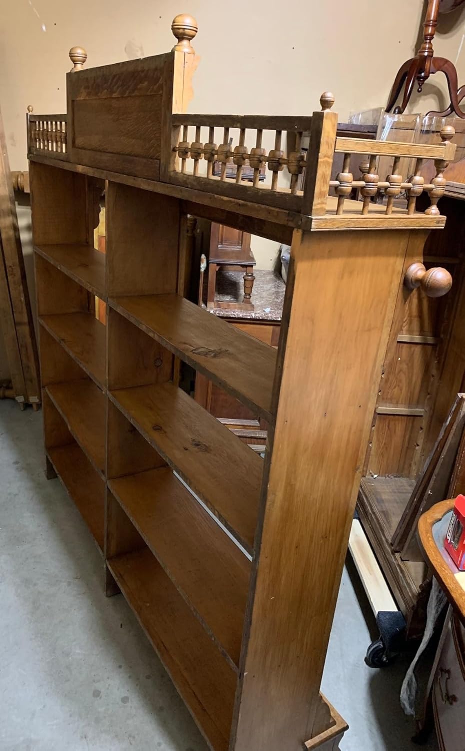 Bookshelf Spoon Carved for Home Office, Easy Assembly(BROWN)