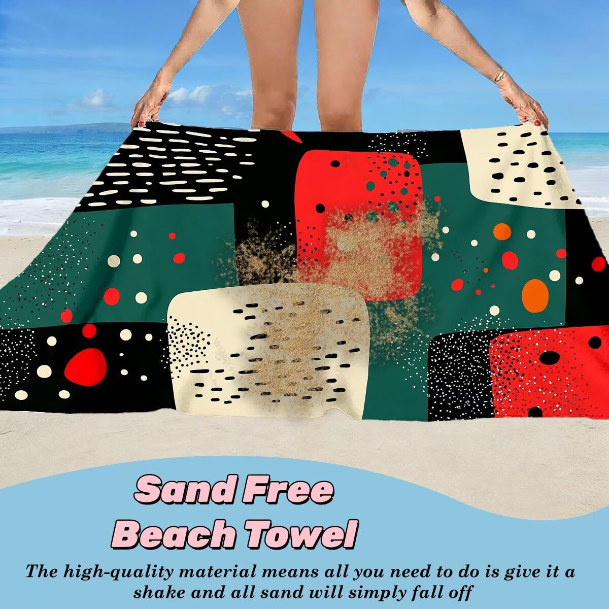Toalla Playa 90x180 cm, Toalla Gimnasio Microfibra Secado Rapido, Juego de 2 Antiarena Toallas de Playa, Ligera Compacta Toallas Microfibra Grande para Viaje, Regalo Hombre Mujer (Abstracto) -4547