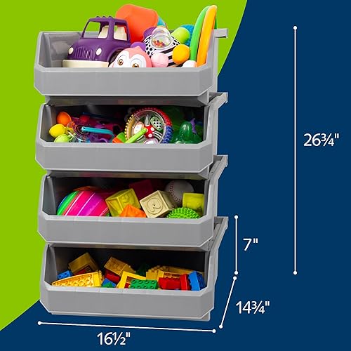 Miniatura 3 de Contenedores de plástico para organización y almacenamiento para armario, cocina, oficina, garaje u organización de despensa, contenedores