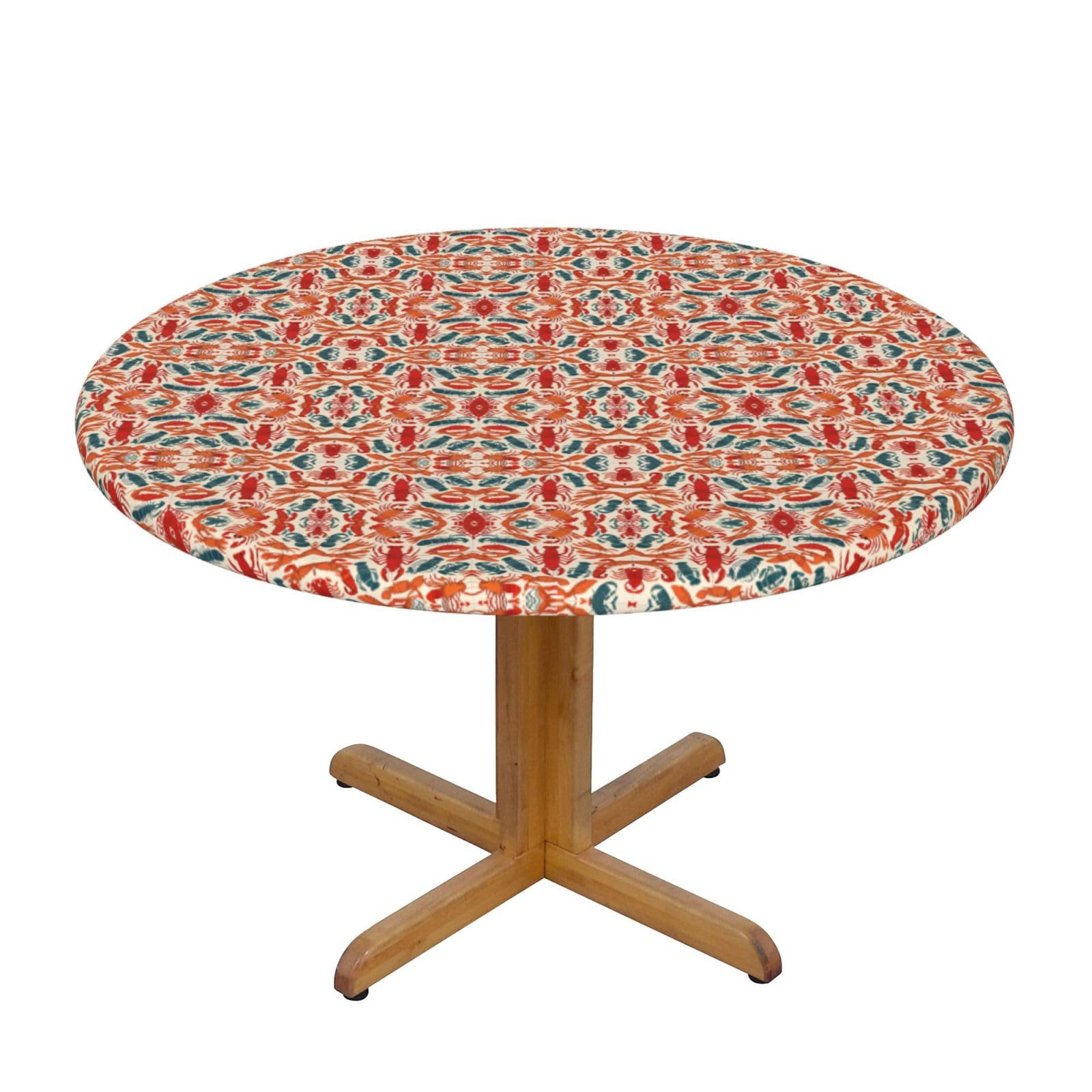 LKJHGFDSAQ - Lobster Crab Round Tablecloth, Waterproof and Stain Protection Fabric, Decorative Tablecloth for Round and Octagon Tables
