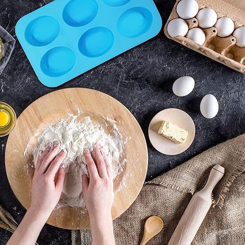 Miniatura 5 de findTop - 3 paquetes de molde de silicona para tartas de forma ovalada, molde de jabón hecho en casa para tartas, hornear, tartas, pudín, galletas,