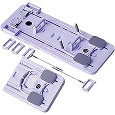 Pilates Board, Pilates Reformer Set, Multi-Purpose Foldable Pilates Reformer Board for Home, 5 in1 Pilates Sliding Board, Pilates Equipment with Timer (Black)