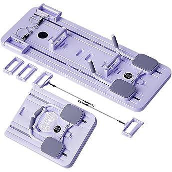 Pilates Board, Pilates Reformer Set, Multi-Purpose Foldable Pilates Reformer Board for Home, 5 in1 Pilates Sliding Board, Pilates Equipment with Timer (Black)