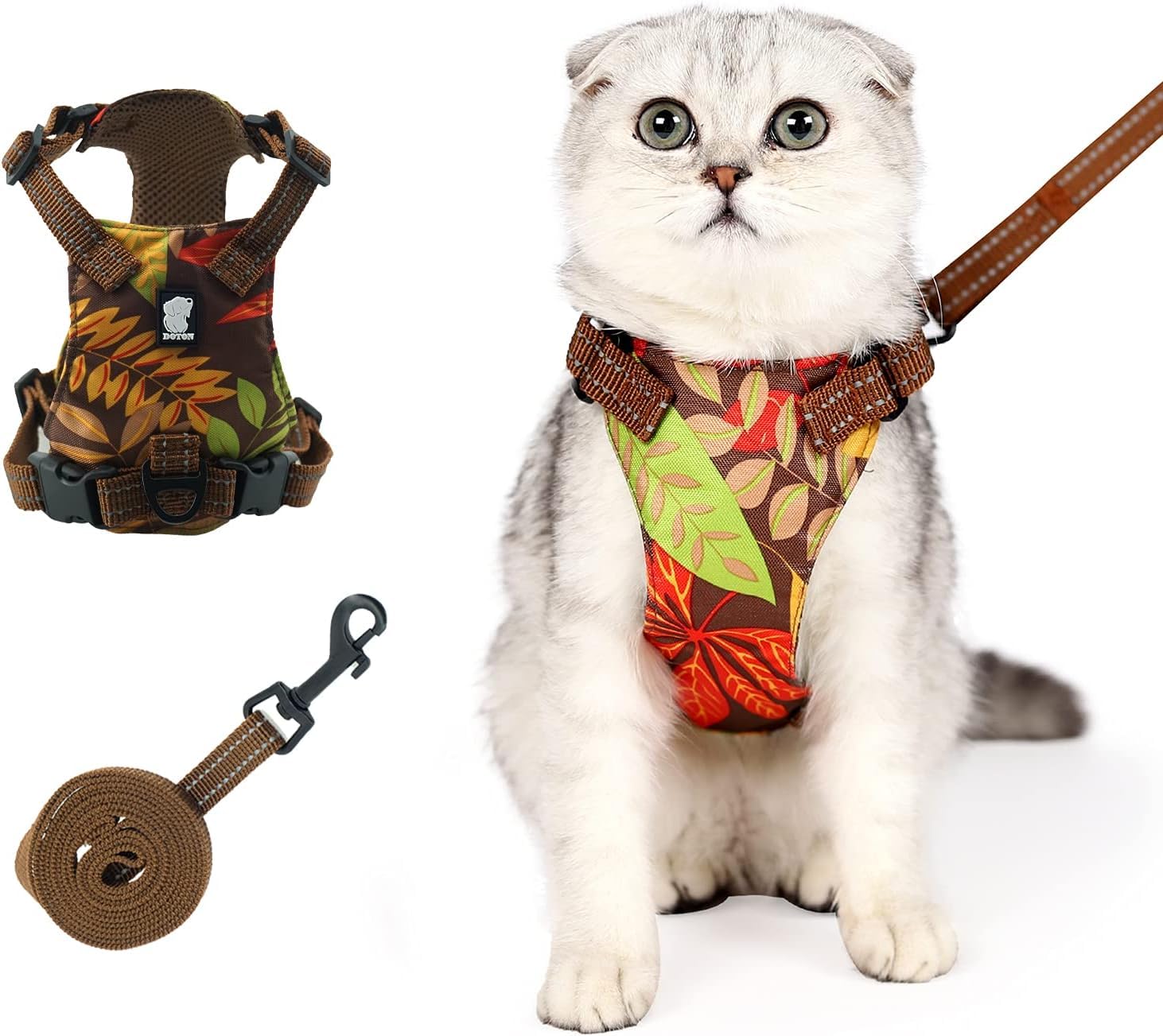 KUTKUT Cat Harness & Leash Set-Escape Proof Cat Vest Harness for Walking Travel Outdoor-Reflective Adjustable Soft Mesh Breathable Cat Body Harness for Small Medium Large Cat (Size:M, Chest:39-51cm) (B0CHRQ1493) Amazon Price History, Amazon Price Tracker