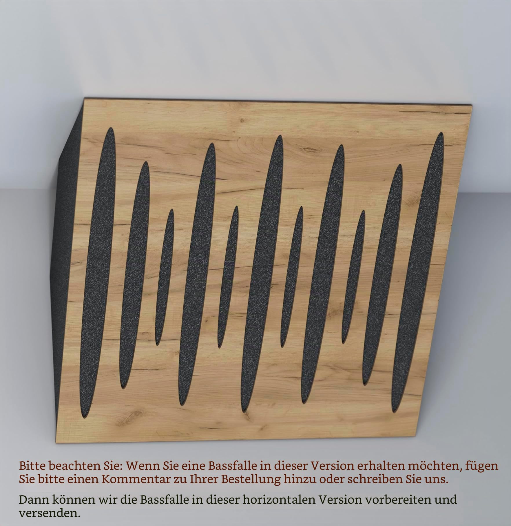 4er-Pack – Akustik-Eck-Bassfalle | 50x50x10cm | Akustikbehandlung für Aufnahmestudios | Schalldämmung - Absorption - Diffusion - Reflexion | Farbe: [x4 PULSE-100mm | Eiche]