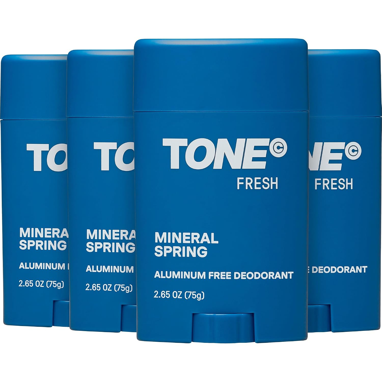 TONE Aluminum Free Deodorant for Men & Women, Coconut, Paraben Free Formula with up to 48-Hour Odor Protection, Dermatologist-Tested, 2.65 oz (4 Pack)