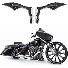 DREAMIZER 明亮黑色摩托车通用刀片后视镜与哈雷街自行车直升机直升机巡洋舰运动鞋 Dyna 软尾越野车兼容