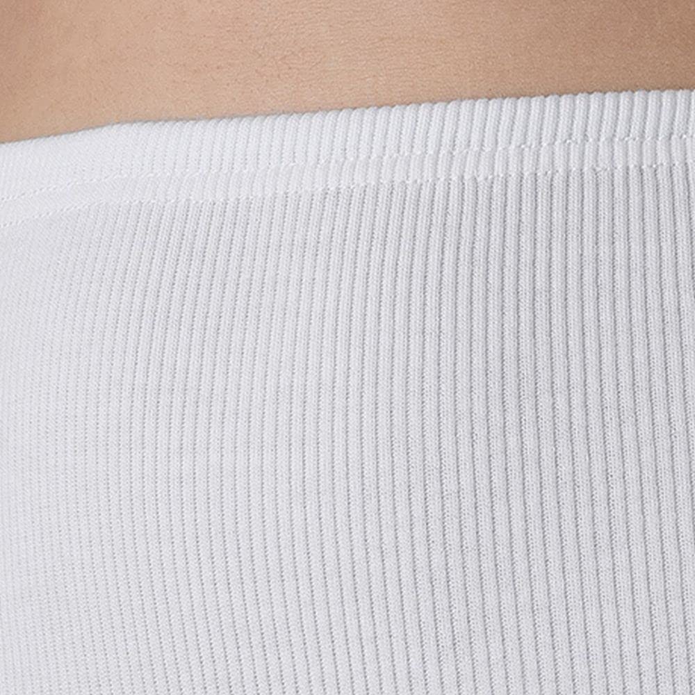 Felis Confezione da 6 Culotte Donna Classica a Vita Alta Cotone Costina con Bordo, Mutande Donna Bianche, Traspiranti e comode, Persone anziane, sgambate, Taglie Forti