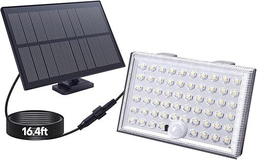 Luz con sensor de movimiento para exteriores, con 3 modos, luces solares impermeables para exteriores desde el atardecer hasta el amanecer,