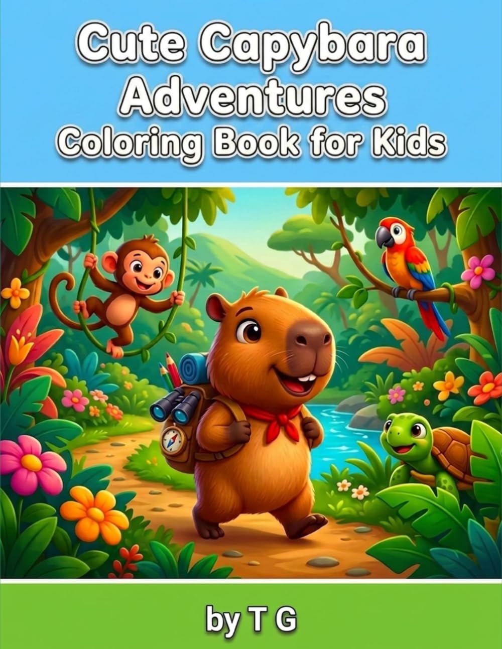 Cute Capybara Adventures Coloring Book for Kids