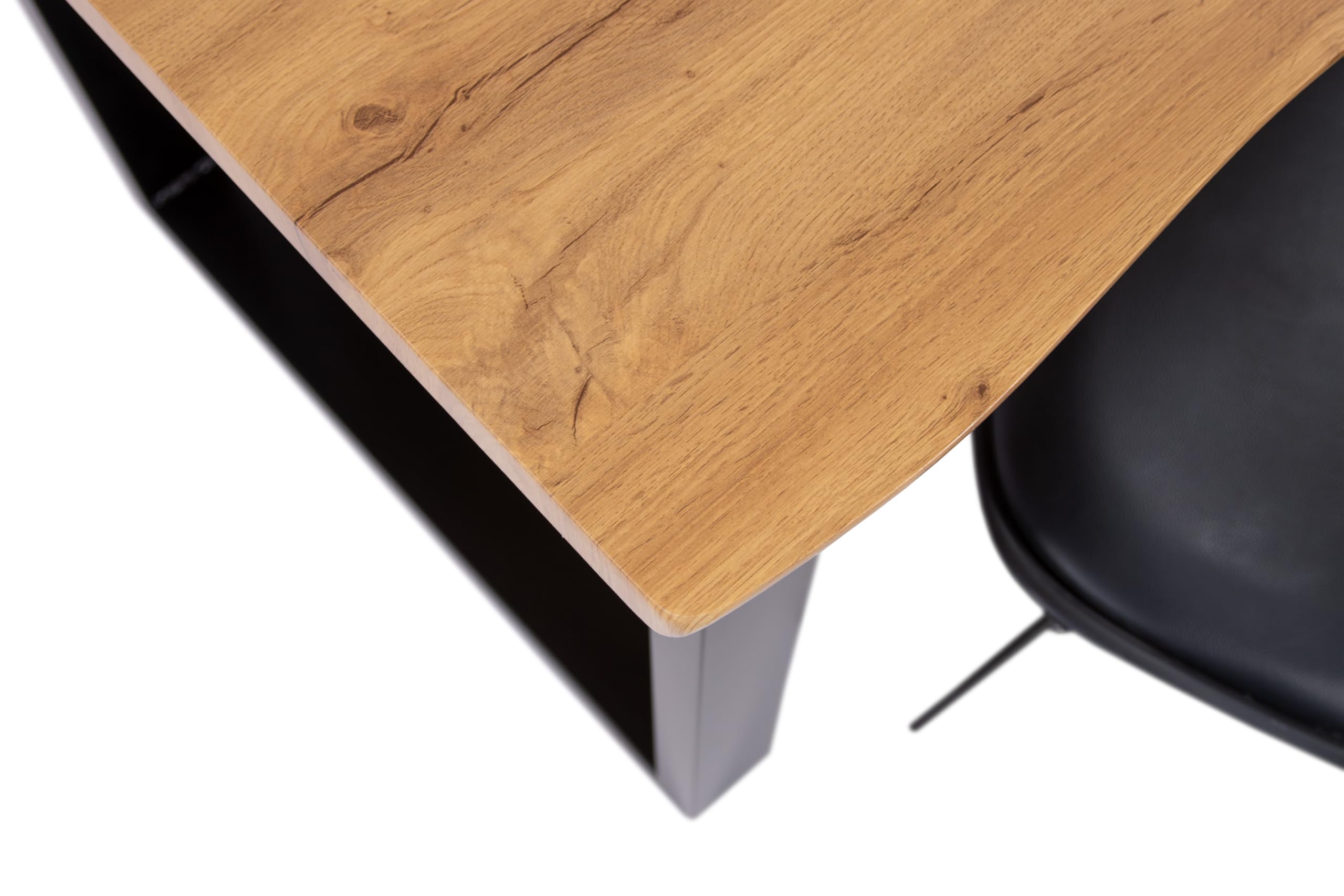 SAM Esstisch Josy 80x80 cm Holz Wildeiche-Optik U-Gestell schwarz