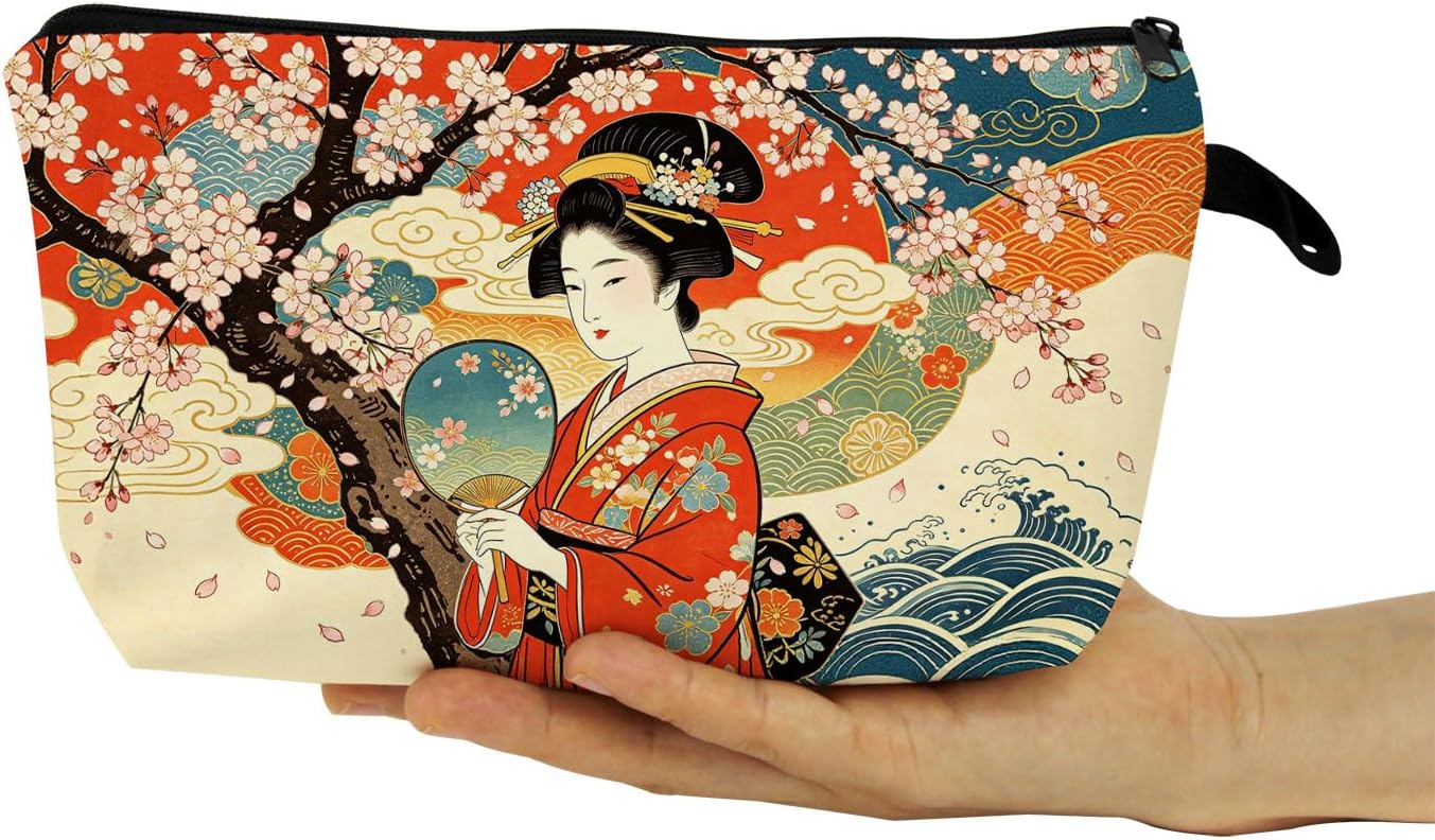 Japanese Geisha Print Small Cosmetic Bag image 4