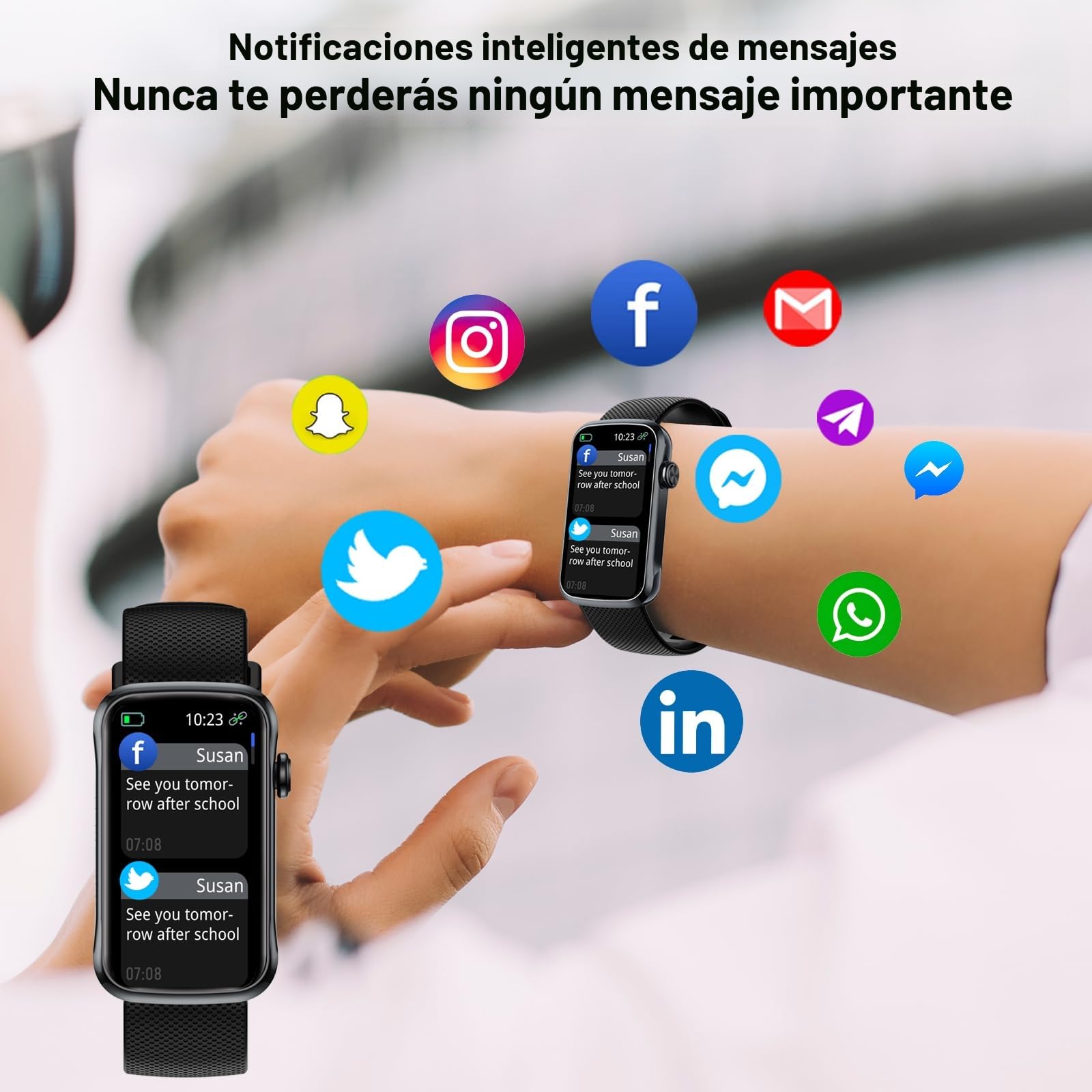Motast Reloj Inteligente Mujer Hombre, 1,57” Ultraligero Pulsera Actividad | IP68 Smartwatch con Llamadas Bluetooth, 123+ Modos Deportivos, Monitor de Sueño/Pulsómetro/SpO2 Smart Band para Android iOS