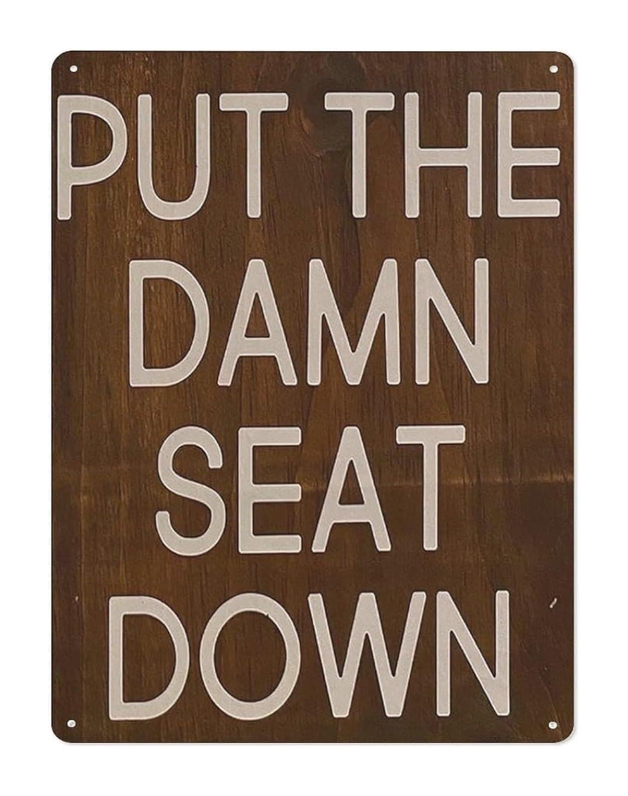 REIUAFWYGV Retro Metal Sign with Put The Damn Seat Down Quote Hilarious Bathroom Humor Wall-Art Vintage Tin Plaque for Home or Garage 8 X 12 inch