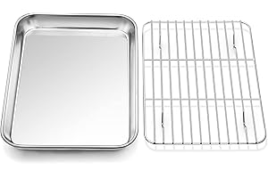 P&P CHEF Stainless Steel Toaster Oven Tray and Rack Set