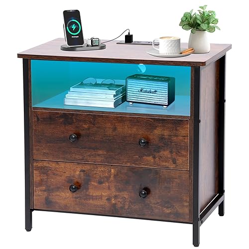 27 Inch Wide Night Stand, Large Wood Night Stand with
