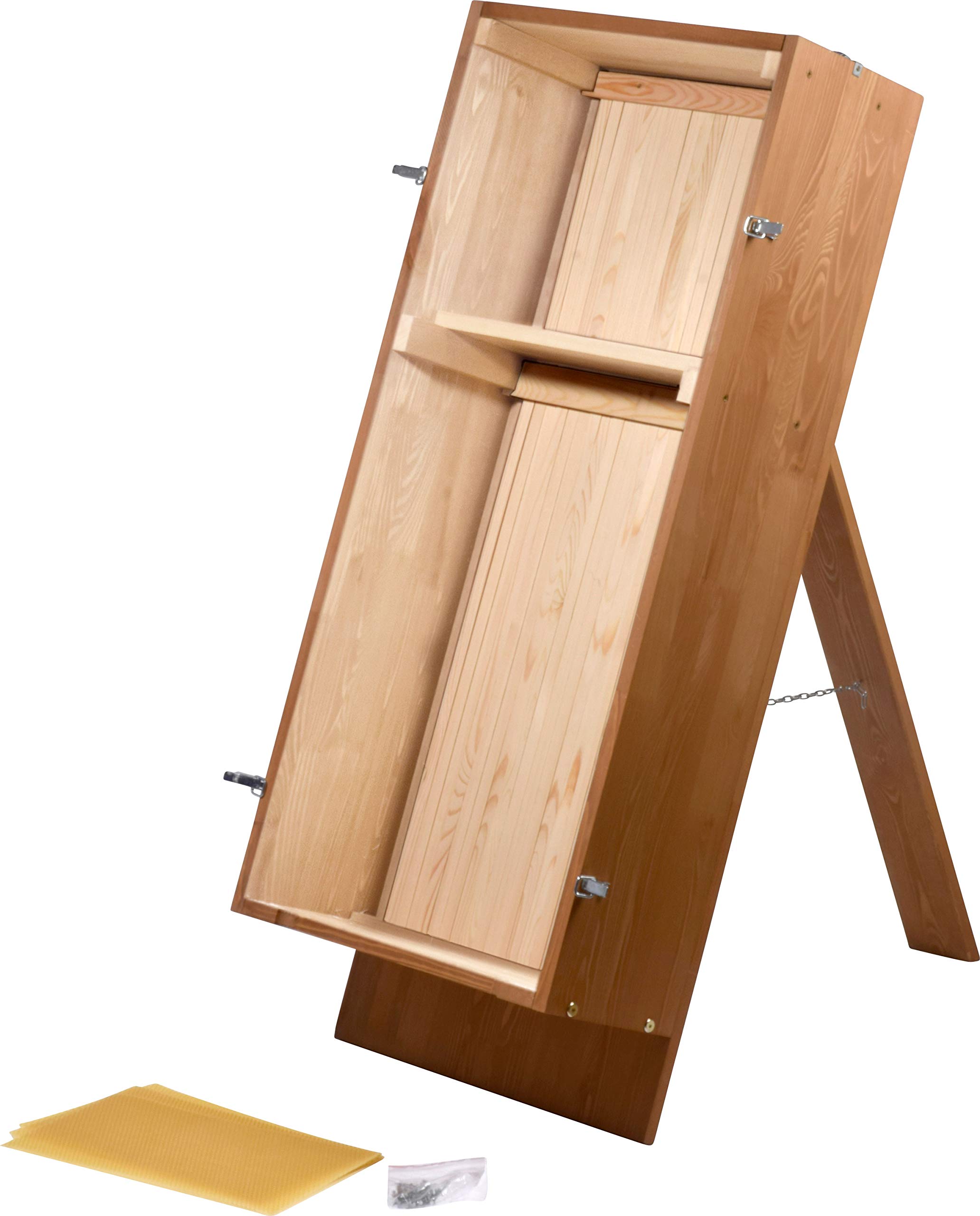dobar Luxus-INSEKTENHOTELS 28332e Bienenkiste Massivholz Hobby-Imkerei - Honig-Bienen halten - Wesensgemäße Bienenhaltung für die eigene Honigernte - Imkerzubehör - 117 x 47 x 32,5 cm - Braun