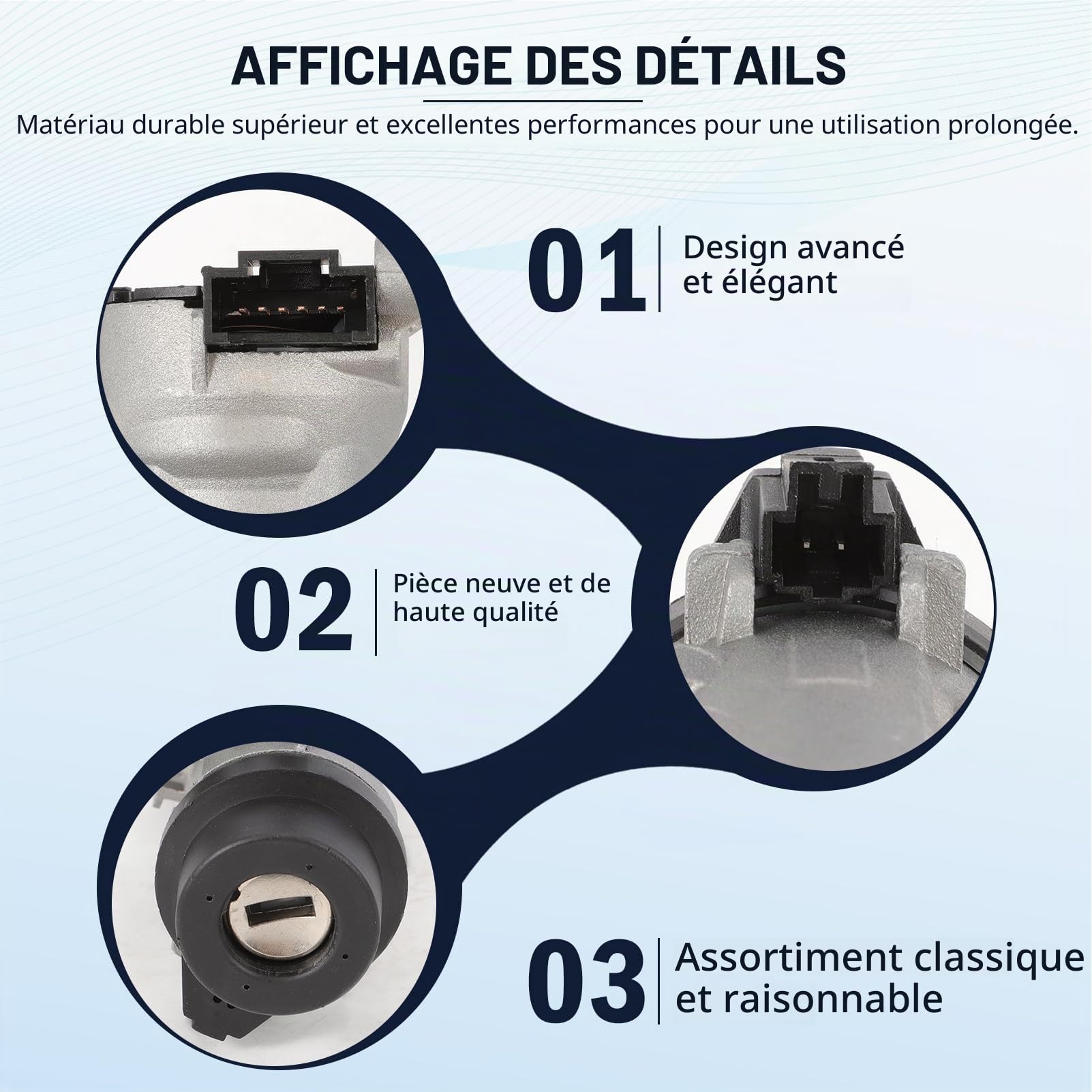 1K0905851B Neiman Interrupteur d'allumage avec 2 Clés+1 Télécommande pour A3 Q3 TT Golf PLUS 5 6 Caddy EOS Touran Tiguan Beetle Scirocco Seat Altea Leon Octavia 1k0905841