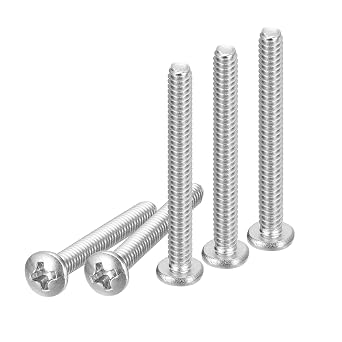 DTGN #6-32x1-1/4 Pan Head Machine Screws, 100Pcs 304 Stainless Steel, Phillips Drive, UNC Full Thread, Bright Finish, Screws Bolts Kit