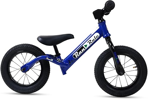 RoyalBaby Bicicleta de equilibrio para niños con marco de aleación de aluminio ultraligero y duradero, para niños de 2 a 5 años, 12 pulgadas, azul