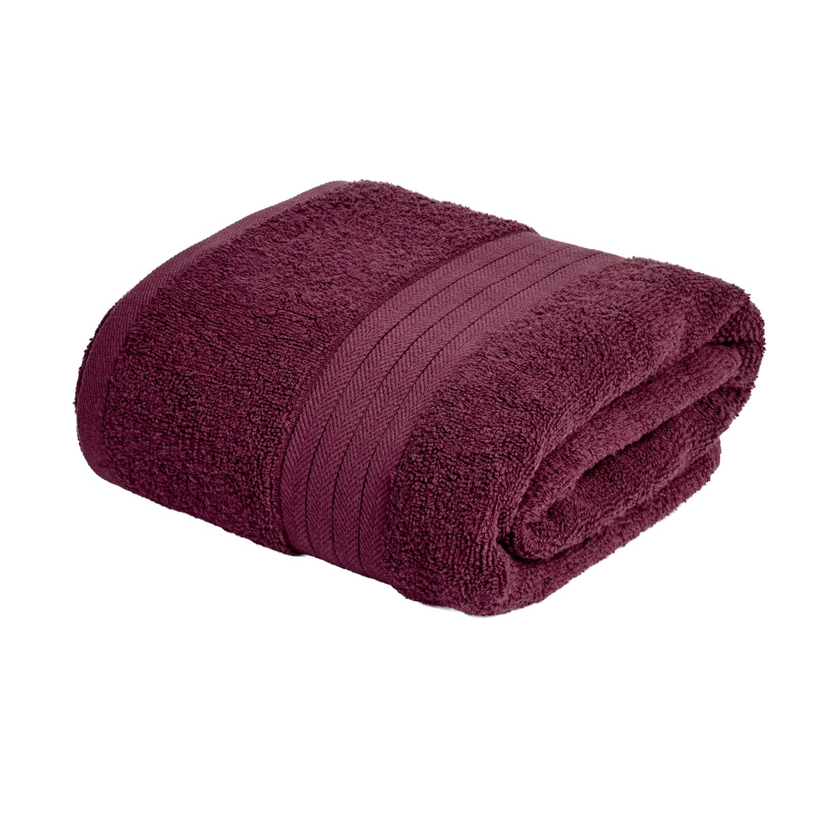 OHS Hand Towel Bath Towel Bathroom Towels Large Towel, Burgundy - 80 x 50cm