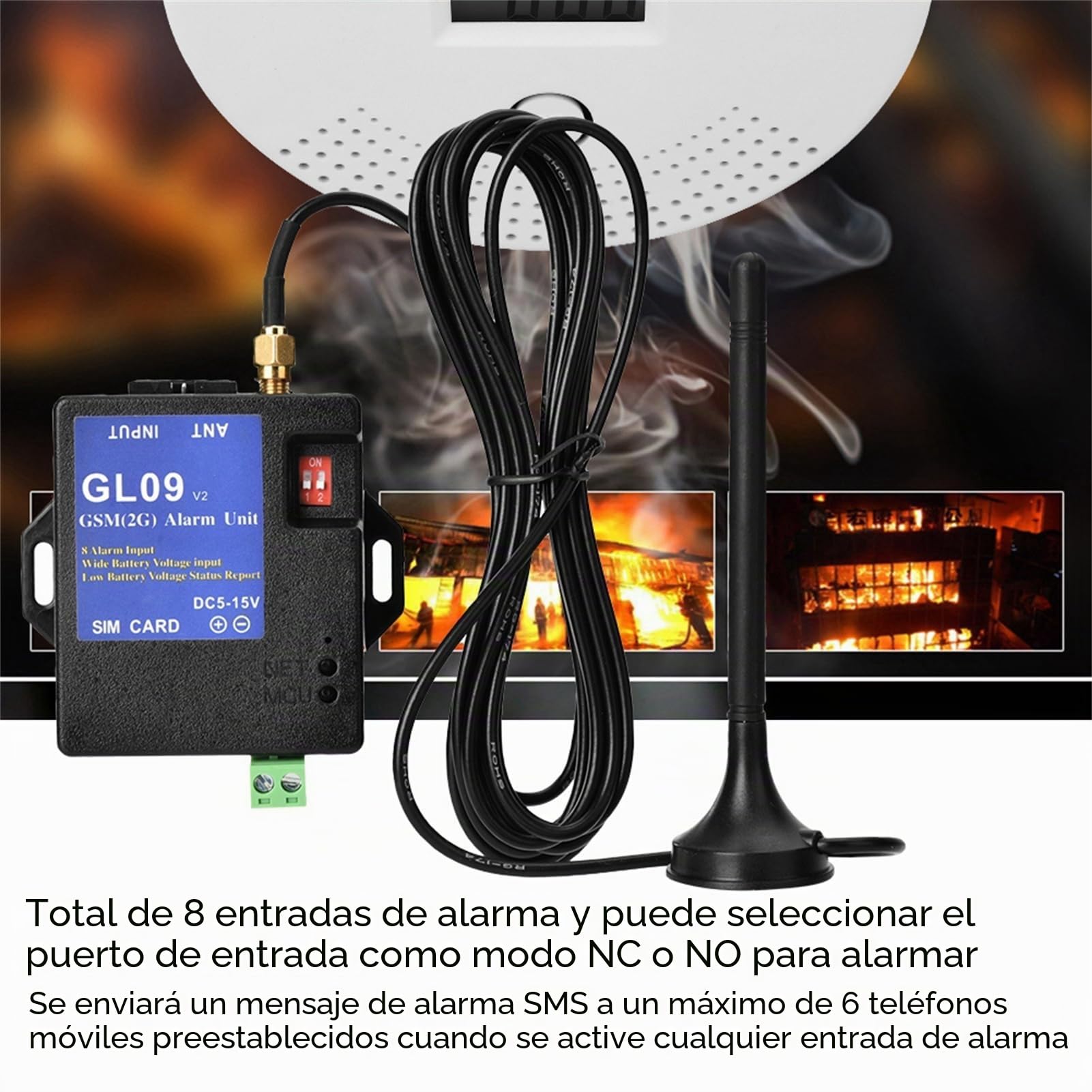 Sistema de Alarma gsm, GL09 Control de Aplicaciones a batería de 8 Canales Sistemas de Seguridad de Alerta por SMS para el hogar y el almacén