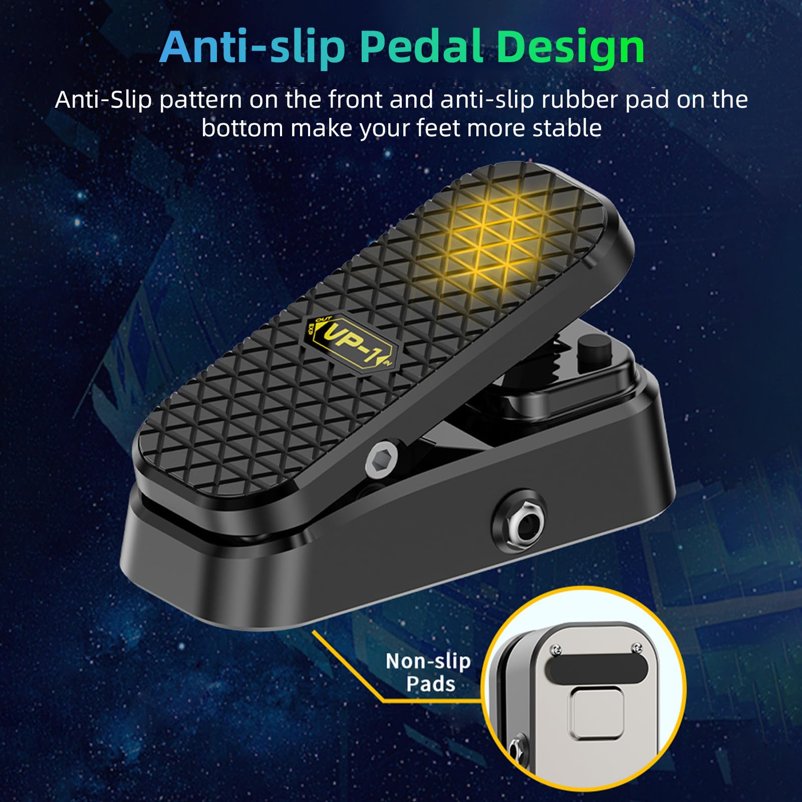 Btuty Volume Expression Pedal Expression EXP & Passive Volume 2-in-1 Dual Control Gitarreneffektpedal Silent Buffer Metallgehäuse Stereo-Interface für Gitarre und Bass