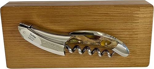 Laguiole En Aubrac Sommelier - Sacacorchos para camarero, mango de ámbar cactus, abridor de vino con cortador de aluminio y abrebotellas