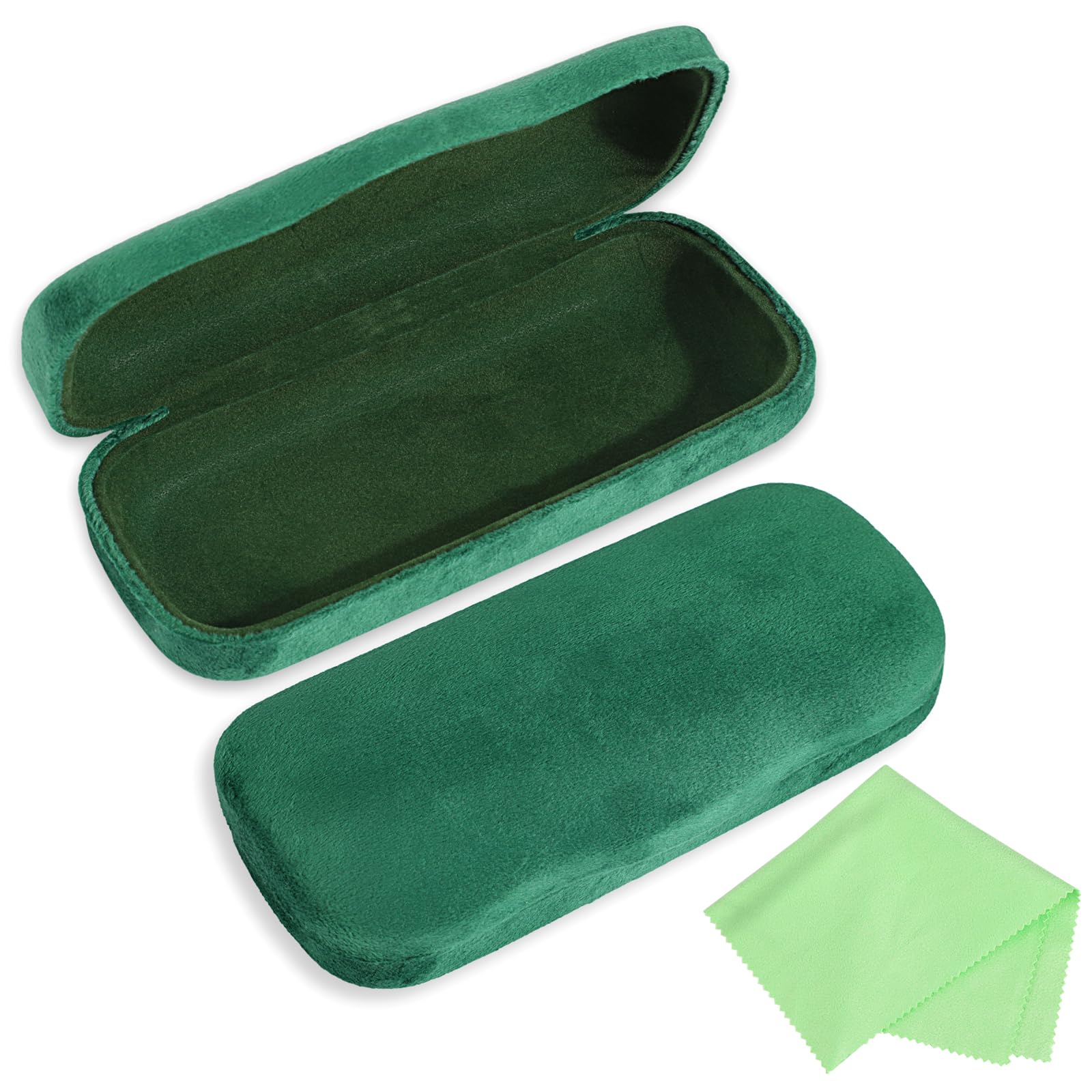 BTHROROEstuche Rígido para Gafas, Funda Protectora de Terciopelo con Paño de Limpieza, Compatible con la Mayoría de los Anteojos para Hombres y Mujeres