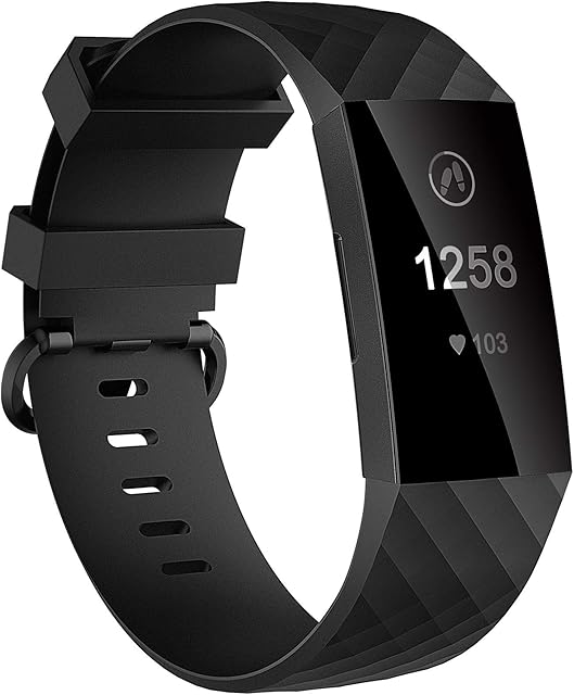 Velavior Waterproof Bands for Fitbit Charge 4/ Fitbit Charge 3/ Charge3 SE, Replacement Wristbands for Women Men Small Large (Black, Large)
