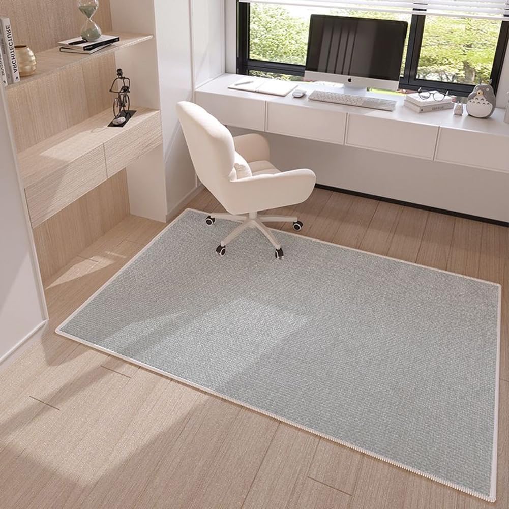 Chair Mat for Office,Non-Slip Floor Protector Low Pile Carpet for Hardwood Floor & Tile,Modern Under Desk Rug Easy-Glide Area Rug for Rolling Chair (Cyan,39x47inch)
