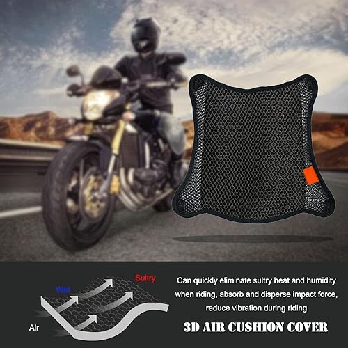 Miniatura 8 de Gift2u Funda de asiento refrescante para motocicleta, 24.8 x 14.1 pulgadas, funda de asiento de motocicleta, cojín de asiento de motocicleta, fundas