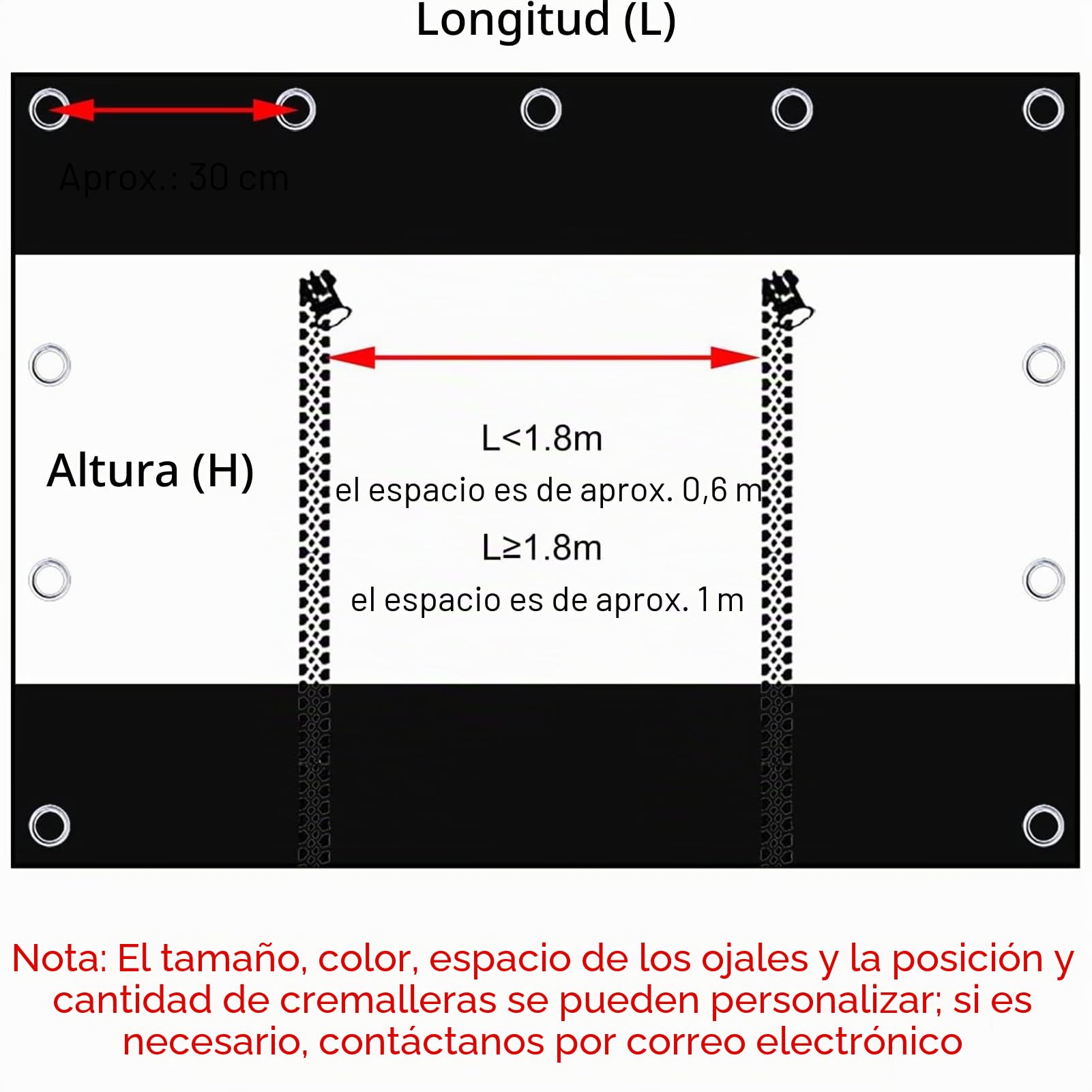 Cortina Impermeable Transparente con Puerta Enrollable Lona de PVC de 0,5mm con Ojales Panel Lateral para Exterior, Pérgola, Cenador, Porche