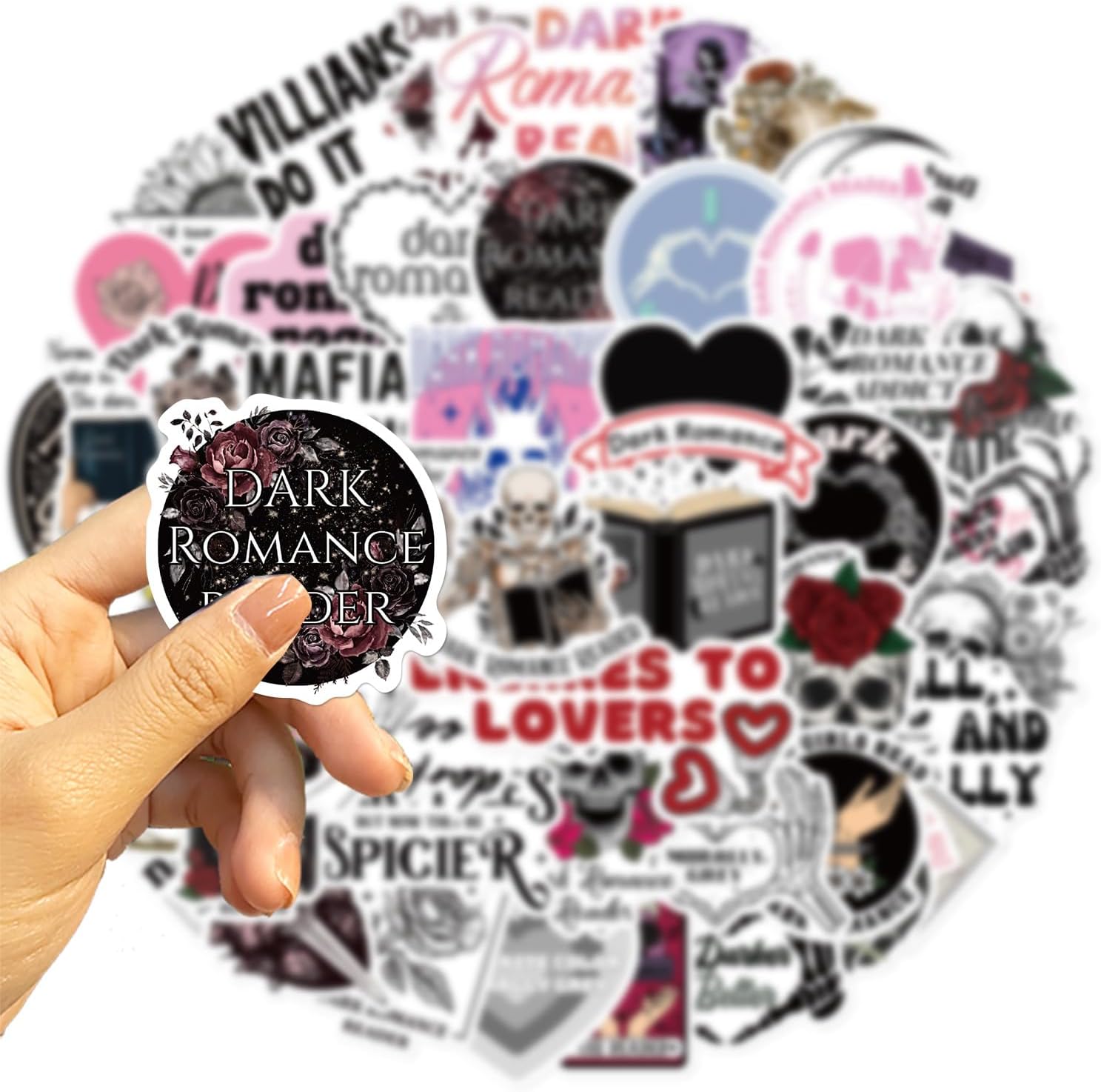 50Pcs Dark Romance Book Stickers image 3