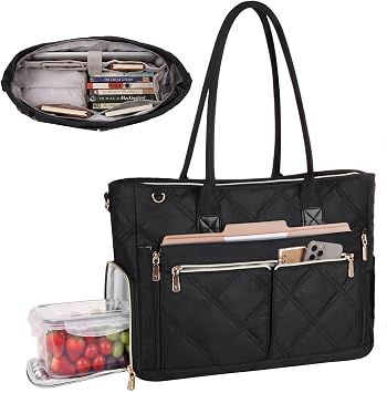 Teacher Tote Bag with Lunch Compartment, 15.6 Laptop Work Tote for Women