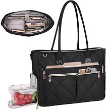 Teacher Tote Bag with Lunch Compartment, 15.6 Laptop Work Tote for Women