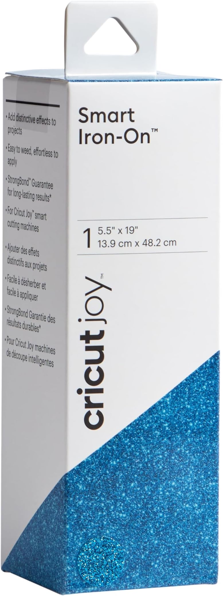 Joy Smart Glitter Iron On - Aqua, (5.5"x19" Roll) - HTV Heat Transfer Vinyl, Compatible with Cricut Joy Machine