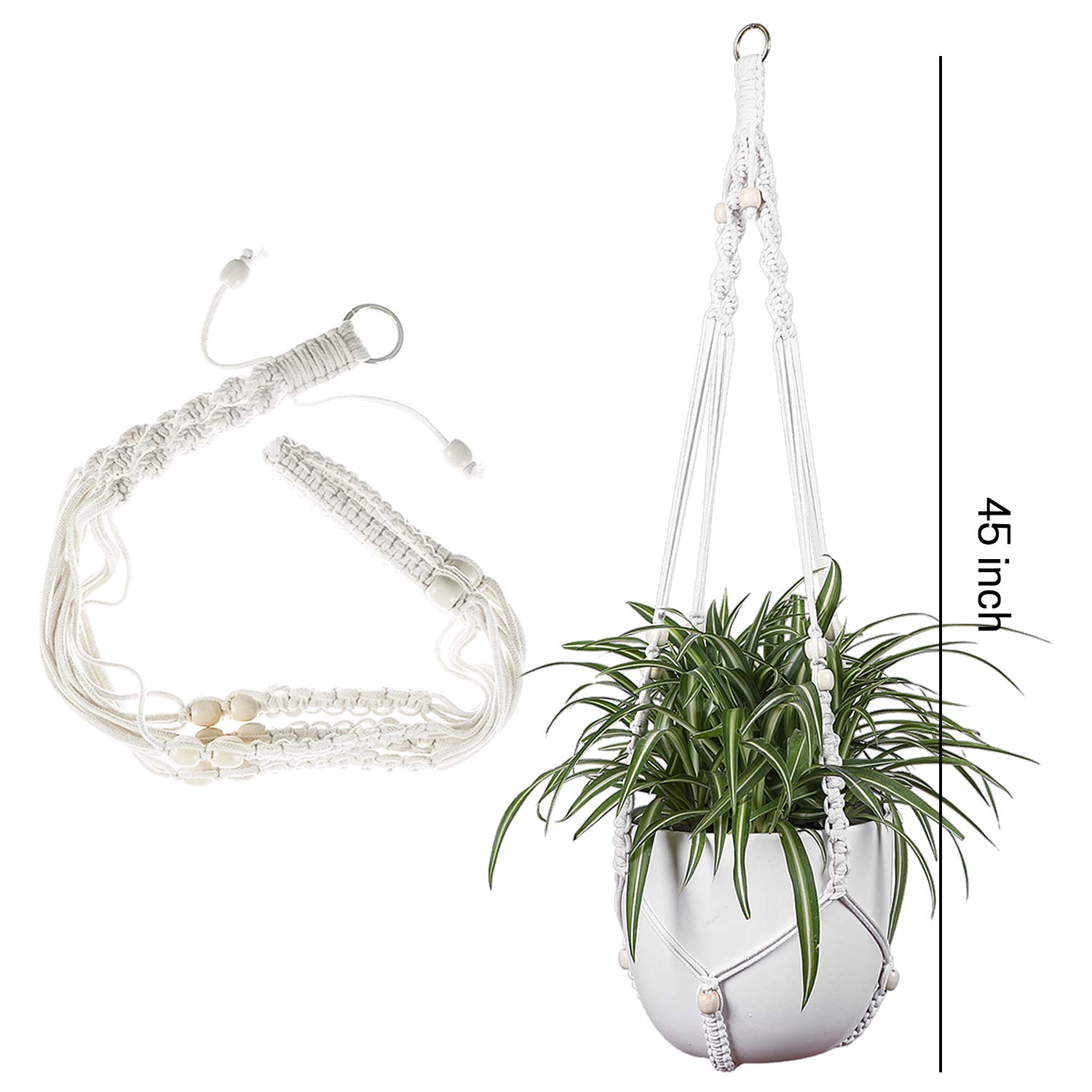 Makramee-Pflanzenaufhänger Set – 3 Stück, Jute, 105 Cm, Für Töpfe 7,6-20,3 Cm, Boho-Deko