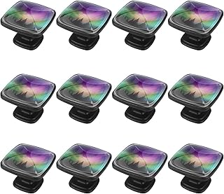 (12 sztuk) gałki do szuflad i gałki do szuflad komody zestaw ze śrubami kryształ szkło szuflada szafka gałka wyciągana uchwyt szafa sprzęt wielokolorowe światła północne kanadyjski las 35 mm