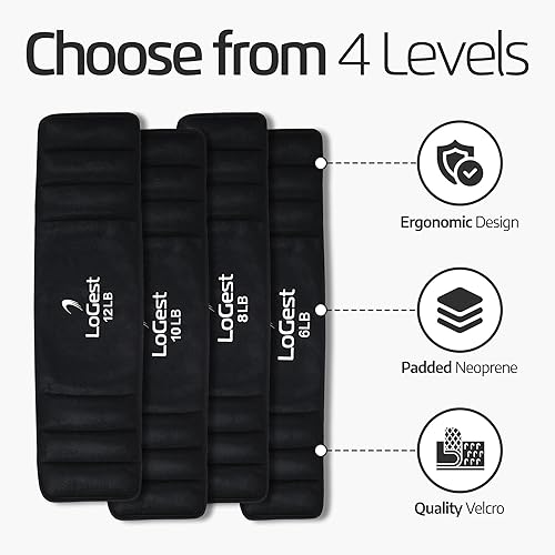 Miniatura 2 de beLoGest - Cinturón de cadera con peso y cierre de velcro, 6 libras, 8 libras, 10 libras, 12 libras, cómodo y seguro, cinturón de cadera acolchado