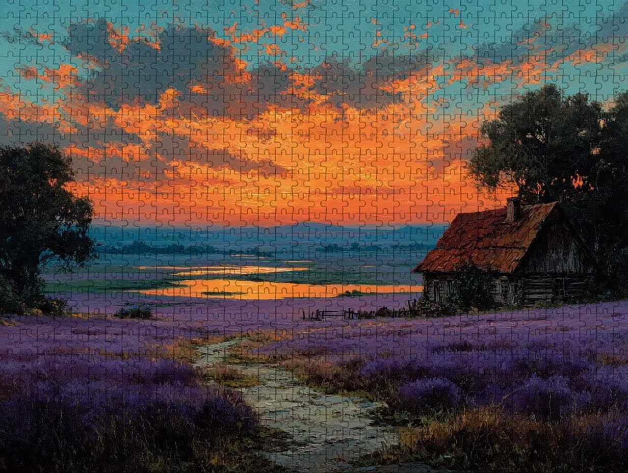 Kabine Puzzle 5000 Teile für Erwachsene, DIY Holzpuzzle 156x105cm, Holzpuzzle Erwachsene für Die Ganze Familie, Groß Deko Puzzles und Geschenke, Clevere Rätsel, Geschenk, (Sonnenuntergang) S-3850