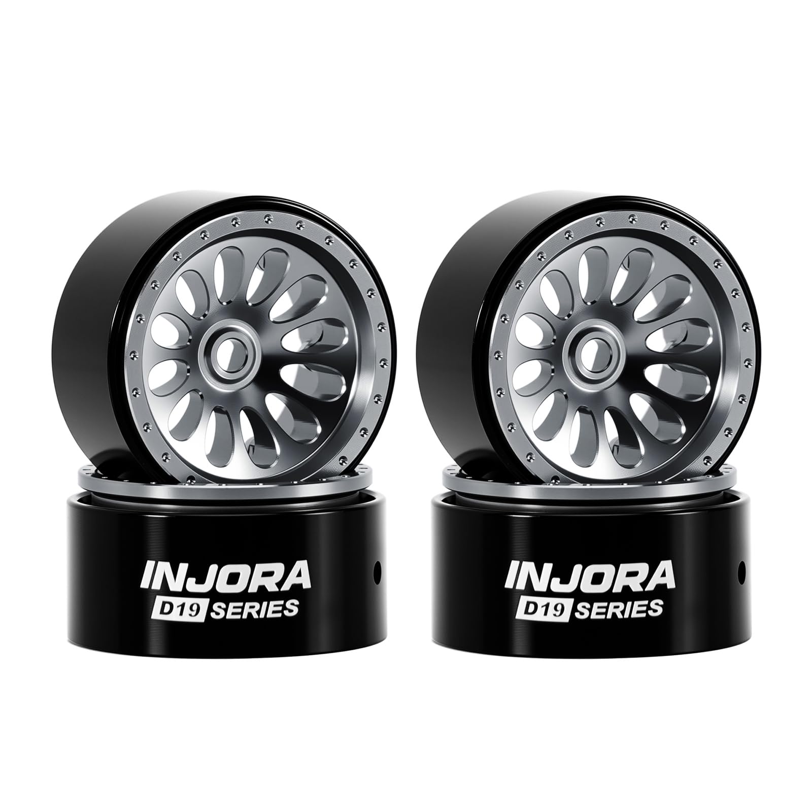 INJORA D19 Ripple Jante Aluminium Beadlock 0,7" D19 pour 1/30 Axial SCX30 (W7005)