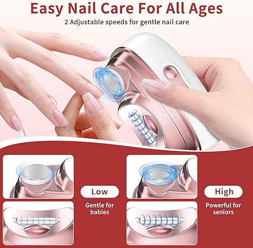 Miniatura 4 de Nail Clippers - 2026 New Electric Nail Clippers for Women with Gel Nail LightDrilGrinder - 4 in 1 Automatic Fingernail Trimmer - Rechargeable Toe