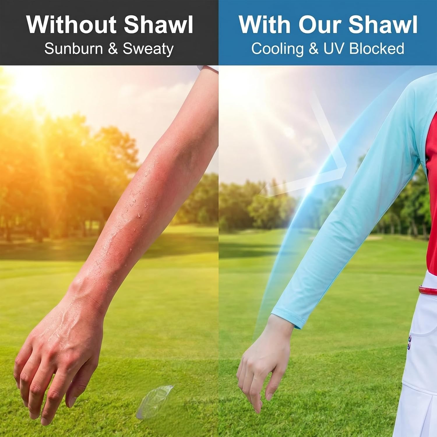 Women's Golf Cooling Shawl Sun Protection Outdoor Arm Sleeve image 3
