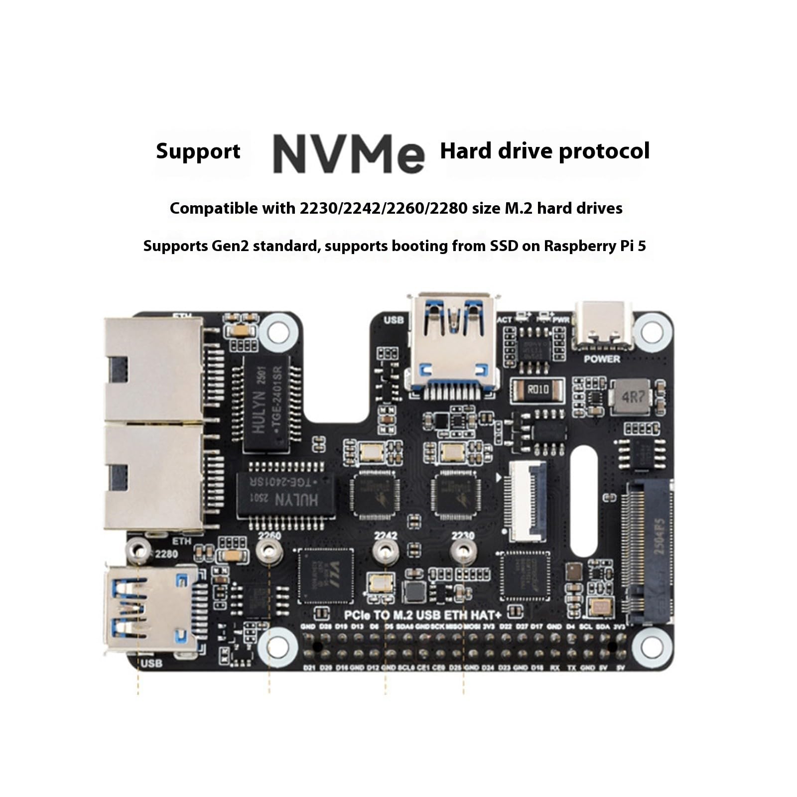Adaptateur PCIe vers USB 3.2 pour 5, deux ports Ethernet 2, 50 G et extension de mémoire des disques durs